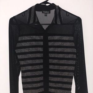 🔥Price dropped🔥Bebe black sheer blouse XS